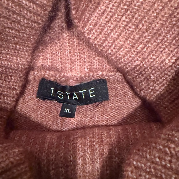 NWT 1. State from Macy's High Neck/Turtleneck Oversized Sweater in Rust - Picture 4 of 13